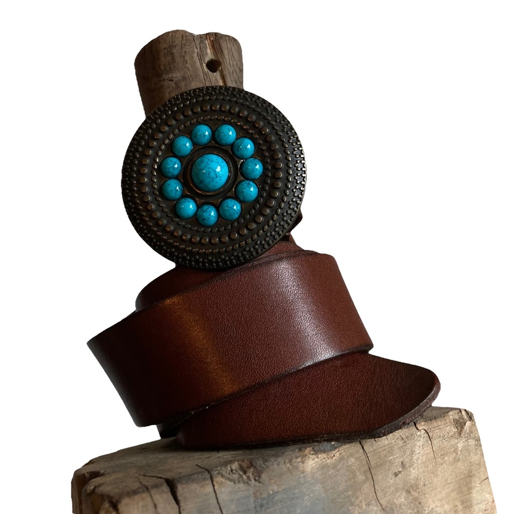Boho Leather Belt 30”